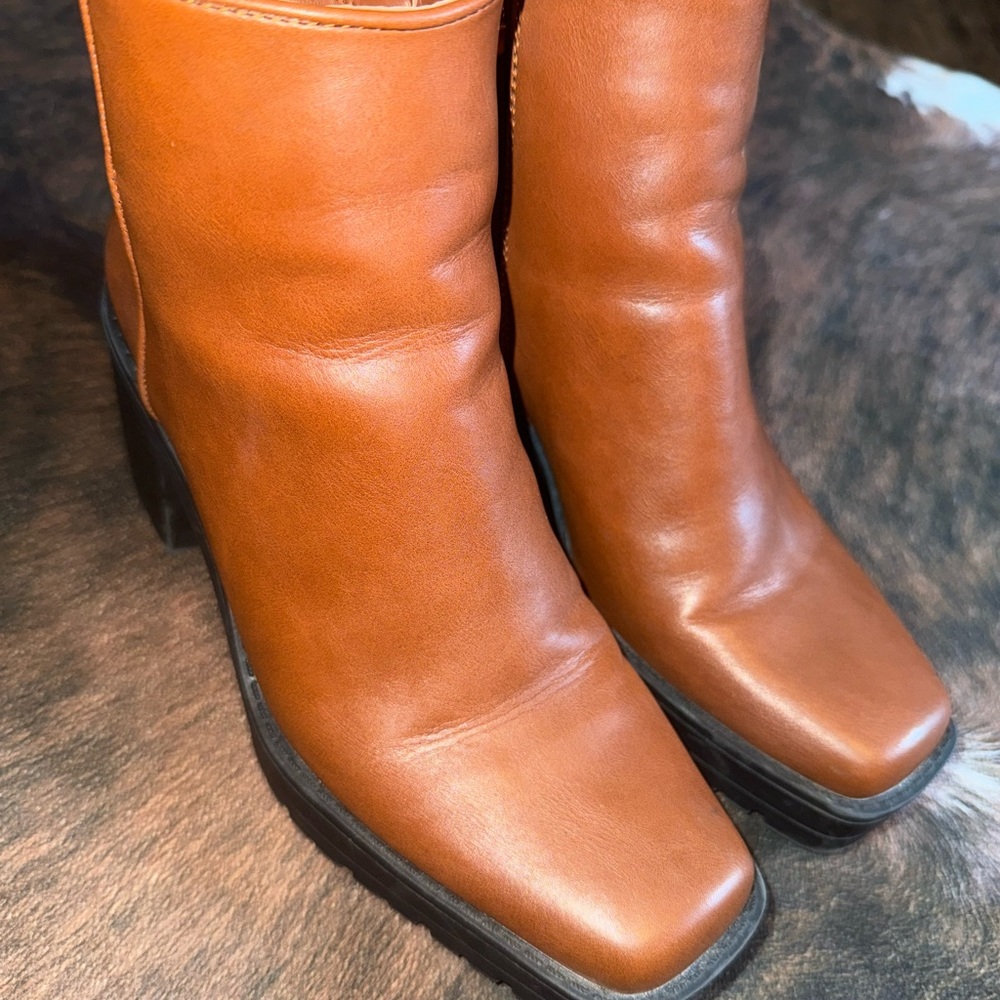 Tan Leather Ankle Boots